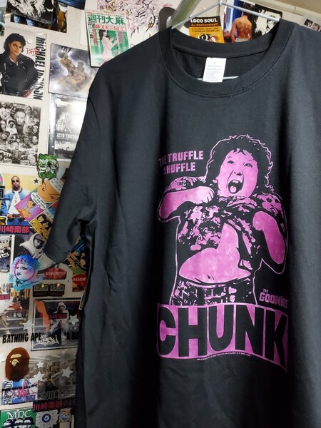 新品│グーニーズ│チャンク│輸入Tシャツ│海外インポート品│サイズL│ブラック│黒│ストリート│レトロムービーTシャツ