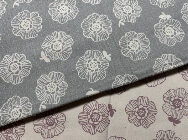 4m オックス 110×200cm×2色 綿100% 花柄 / 生地 はぎれ フラワー 日本製