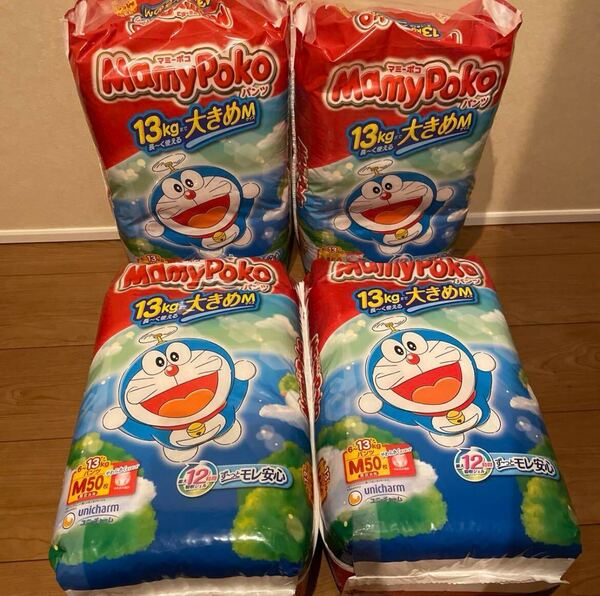おむつ まとめ売り Mサイズ 4袋 セット マミーポコパンツ ドラえもん 新品 送料無料