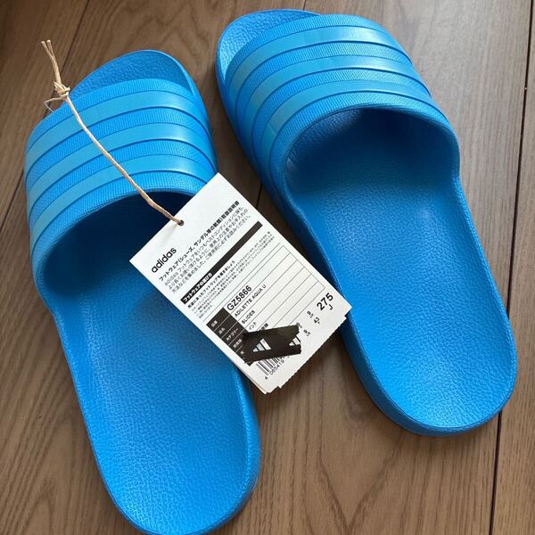 新品 アディダス サンダル ブルー 27.5 adidas ビーチサンダル シャワーサンダル 青 コンフォートサンダル 送料無料