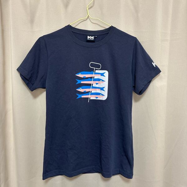 古着 HELLY HANSEN お魚プリント 半袖Tシャツ M ヘリーハンセン