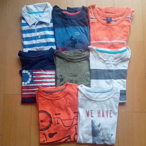 130cm*全てGAP8枚セット*半袖Tシャツ*タンクトップ*ノースリーブ*ポロシャツ*男の子*まとめ売り*キッズ子供トップス男児ボーイズ