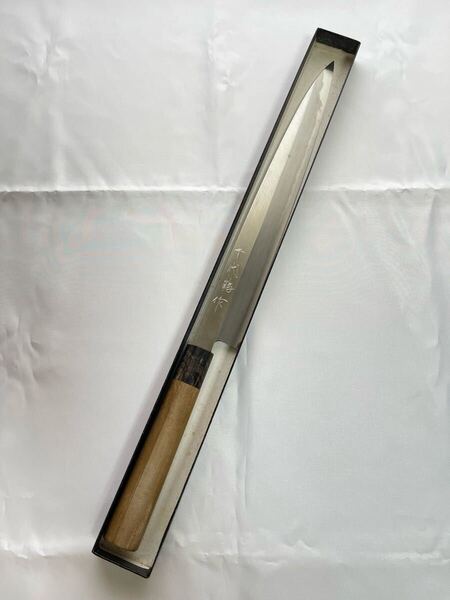 新品 千代鶴 本鍛錬 青ニ鋼 刺身包丁 柳刃包丁 和包丁 全長445mm 刃渡り305mm 検 重房 源昭忠 高鳳正國 源正吉 玄海正國 池田美和
