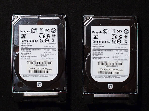 HDD 1TB SATA 2.5インチ Seagate ST1800MM0129(NECマウンタ付)×4台