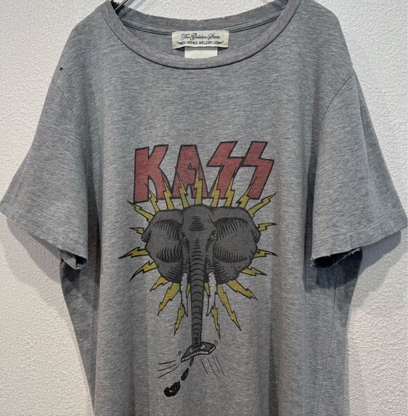 REMI RELIEF レミレリーフ KASS プリントTシャツ 日本製 KISS キッス 象 ヴィンテージ加工