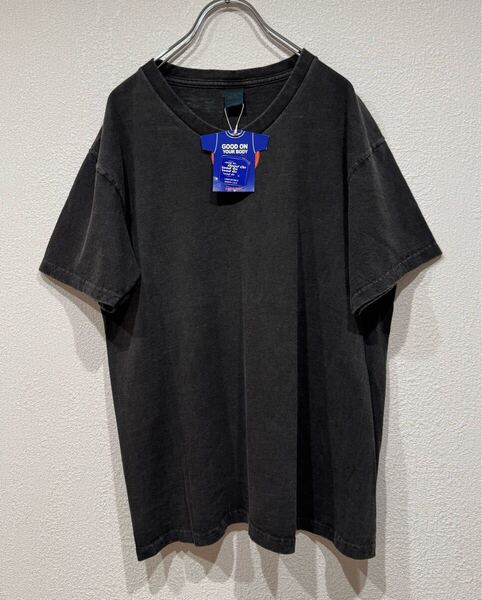 タグ付未使用 USA製 Good On グッドオン 半袖Tシャツ 後染め 黒 スミクロ ピグメント加工 米国製 M