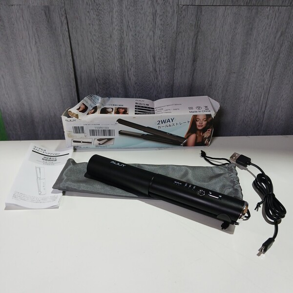y062013k ヘアアイロン コードレス ストレートアイロン ミニ 小型 持ち運び 両用 USB充電式 2way カール 160/180/200度設定
