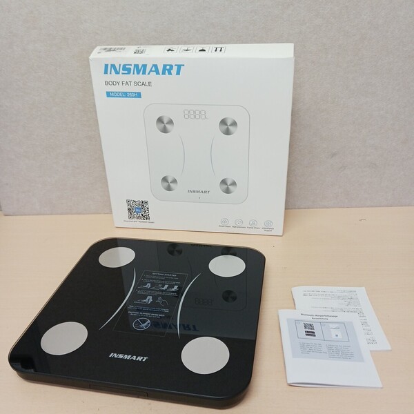 y061712k 体重計 INSMART 体脂肪計・体組成計 16項目測定可能 体重計 スマホ連動 ヘルスメーター 人気 体重計 Bluetooth対応 260H ブラック