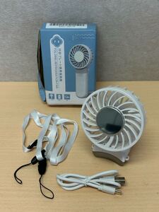 y060920a 扇風機 ハンディ 小型 ハンディファン 卓上 手持ち扇風機 ストラップ付き 風量3段階調節