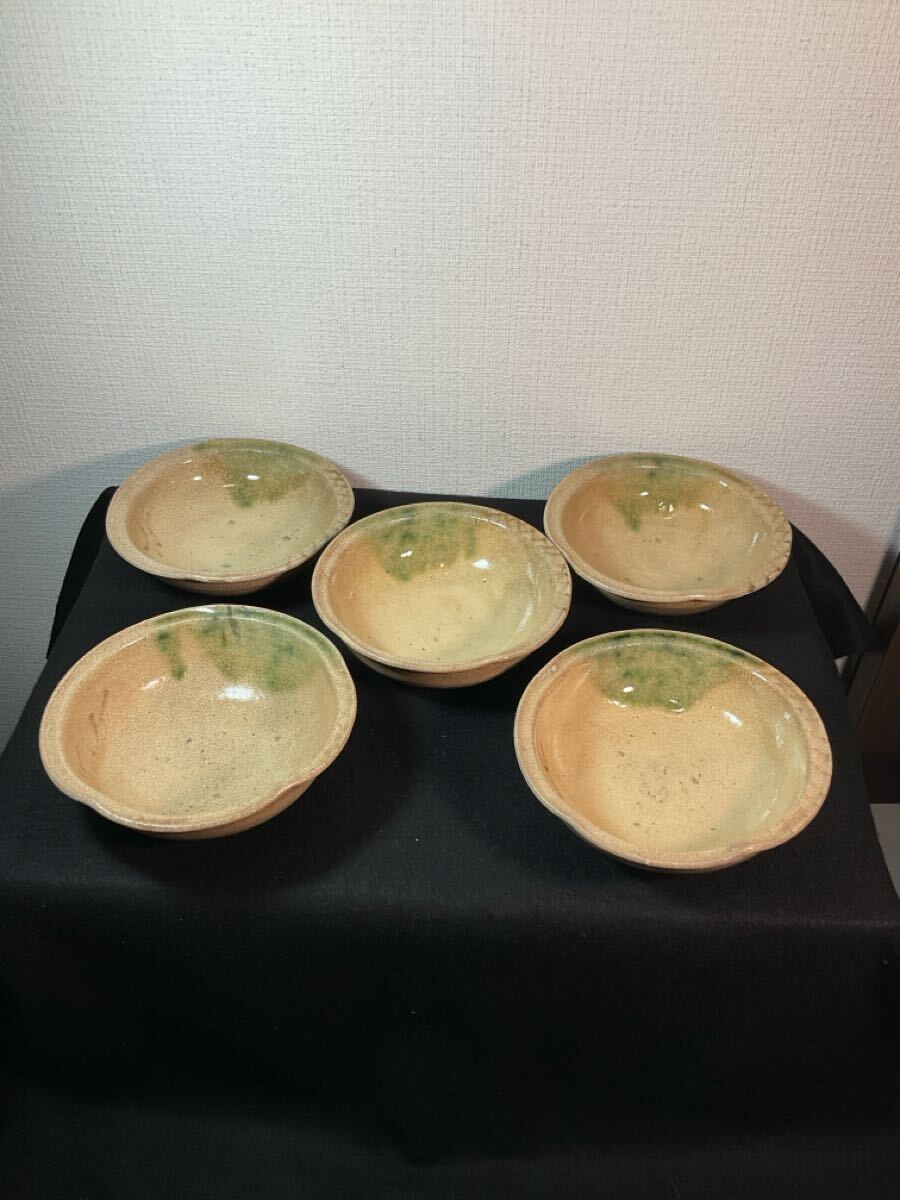 御深井焼　豆皿　4客セット 御深井豆皿｜輪花｜陶器｜喜多窯 霞仙 加藤裕重｜瀬戸焼｜和食器