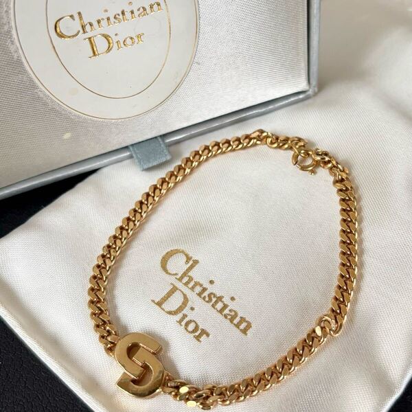 【良品】【クリスチャンディオール】Christian Dior ブレスレット 喜平 CD ロゴ アクセサリー ゴールドカラー(2506014000)
