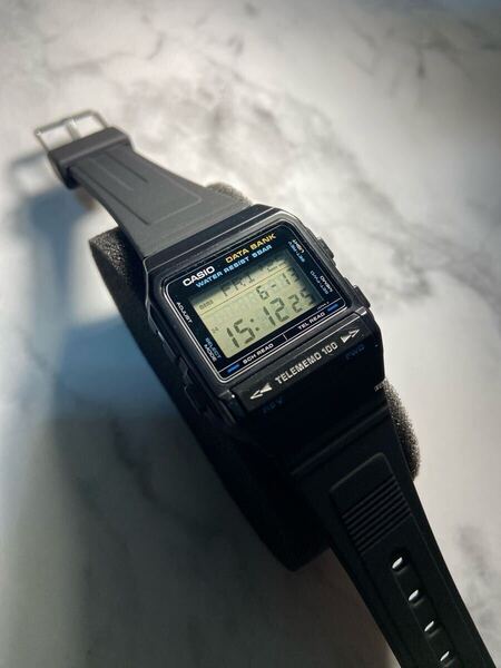 ★希少80's Vintage★【送料無料】CASIO DBX-101W JAPAN 日本製 DATA BANK 新電池 豆球ライト 新品ベルト チープカシオ ヴィンテージカシオ