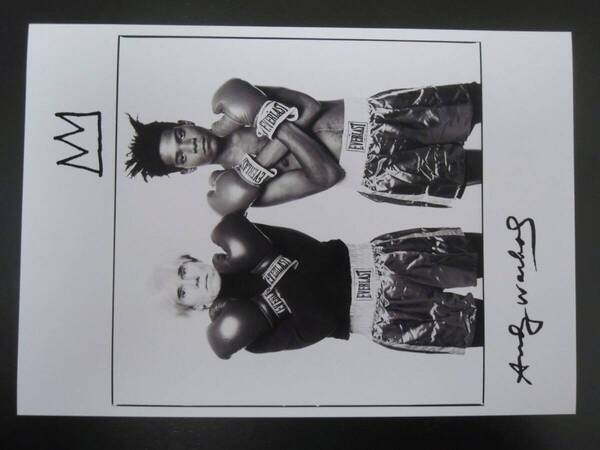 A4 額付き ポスター Basquiat バスキア Andy Warhol アンディウォーホル 1985 ボクシング 写真 EVERLAST アート