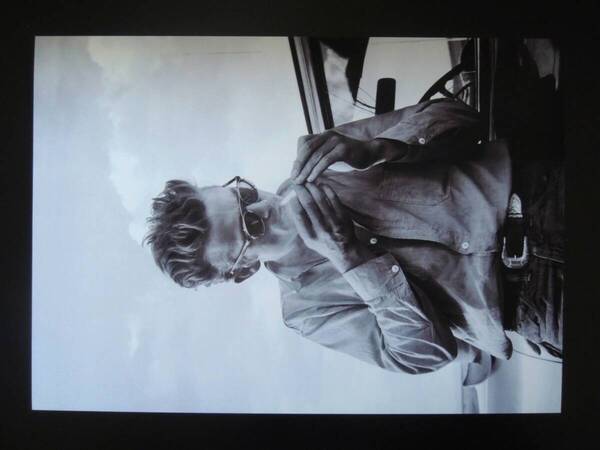 A4 額付き ポスター ジェームズディーン James Dean ウエスタンシャツ サングラス 写真
