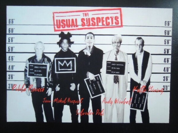 A4 額付き ポスター ピカソ バスキア ダリ アンディーウォーホル キースへリング 写真 ユージュアルサスペクツ The Usual Suspects