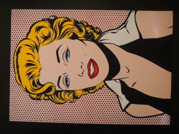 A4 額付き ポスター マリリンモンロー Marilyn Monroe ロイリキテンスタイン Roy Lichtenstein ポップアート モンロー