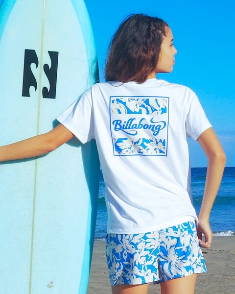 ★送料無料★2025春夏 新品【BILLABONG/ビラボン】SQUARE LOGO BOY FIT TEE Tシャツ 【BOY FIT】 WHT レディースM BF01C201