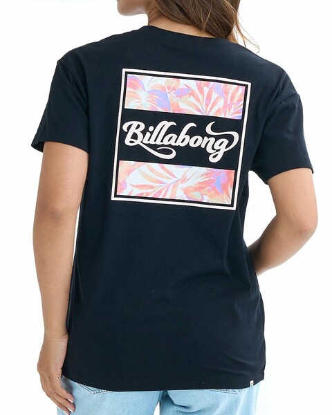 ★送料無料★2025春夏 新品【BILLABONG/ビラボン】SQUARE LOGO BOY FIT TEE Tシャツ 【BOY FIT】 BLK レディースM BF01C201