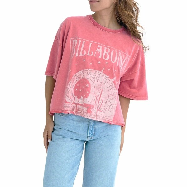 ★送料無料★2025春夏 新品【BILLABONG/ビラボン】GRAPHIC WIDE LOOSE CROPPED TEE Tシャツ MLH0 レディースM BF01C213