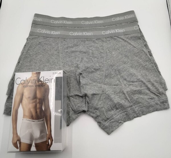 【Lサイズ】Calvin Klein(カルバンクライン) コットンストレッチ ボクサーパンツ グレイ 2枚セット メンズボクサーパンツ 男性下着 U2662