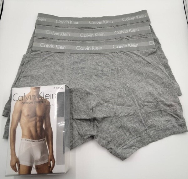【Sサイズ】Calvin Klein(カルバンクライン) コットンストレッチ ボクサーパンツ グレイ 3枚セット メンズボクサーパンツ 男性下着 U2662