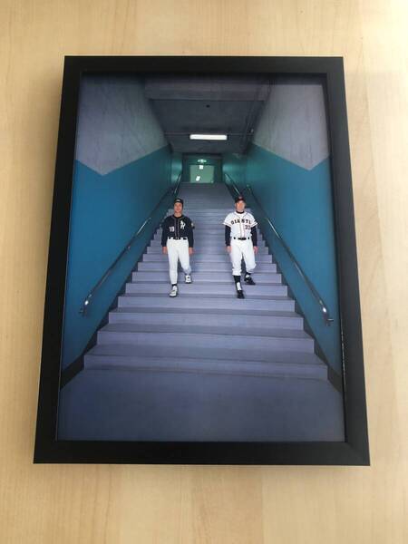 kj ★額装品★ 長嶋茂雄 王貞治 篠山紀信 貴重写真 A4額入り ポスター風 監督 日本シリーズ 野球 ユニホーム サインなし ジャイアンツ