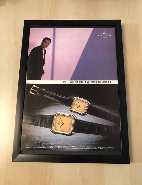 kj ★額装品★ 長嶋茂雄 セイコー 時計 クレドール 貴重広告 写真 A4額入り ポスター風 昭和レトロ 野球 ジャイアンツ カード タキシード
