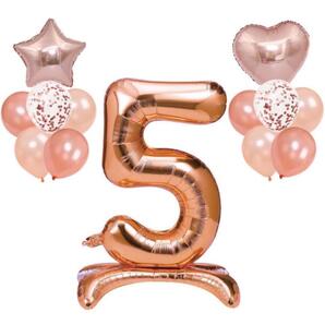 5数字バルーン 誕生日 飾り付け 記念日 風船 パーティー飾り ローズゴールド 5か月 5歳 15歳 25歳 35歳 45歳 55歳 65歳 75歳