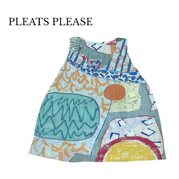 ISSEY MIYAKE PLEATS PLEASE イッセイミヤケ プリーツプリーズ トップス ノースリーブ 総柄 プリーツプリーズ PLEATS PLEASE PP12-JK412