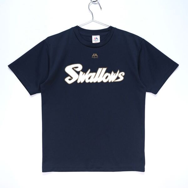 【送料無料】東京ヤクルトスワローズ/ドライTシャツ/Majestic/マジェスティック/ネイビー/Lサイズ
