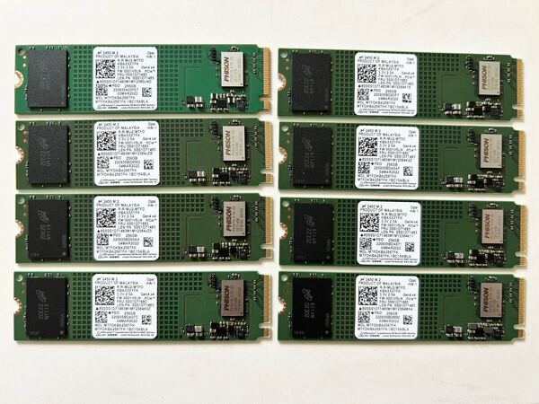 8個セット Micron 2450 M.2 2280 NVMe SSD 256GB PCIe Gen4 MTFDKBA256 合計2T 未使用に近い