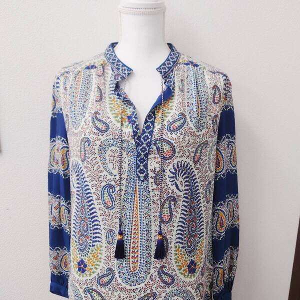 超美品 ETRO ワンピース サイズ40 Mサイズ 長袖 チュニック ペイズリー柄 エトロ 春 夏 秋