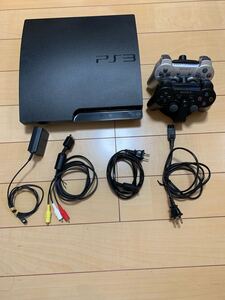 PlayStation3 PS3 プレステ3 本体コントローラ2個 充電スタンド チャコールブラック CECH-3000A プレイステーション3