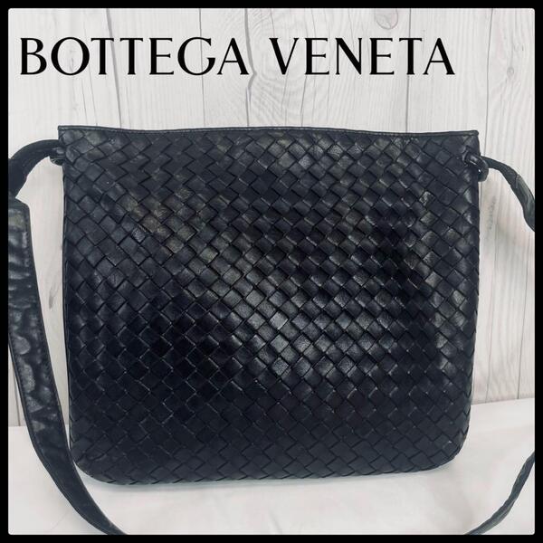 ◆ 美品 ◆ BOTTEGAVENETA ボッテガヴェネタ ショルダーバッグ 黒 ブラック 斜め掛け バッグ カバン