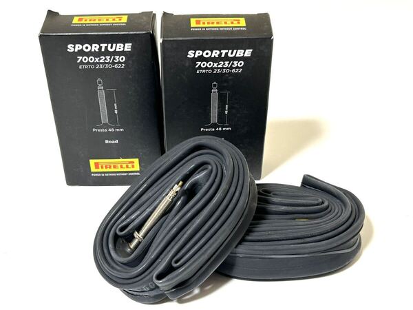 【送料無料】PIRELLI Sportube 700×23-30C 仏式バルブ長48mm 新品2個セット《ピレリ/700Cロードチューブ》