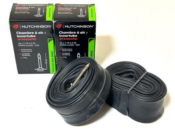 【送料無料特価】26インチMTB用チューブ HUTCHINSON スタンダードチューブ 26×1.70-2.35 仏式バルブ長48mm 新品2個セット《ハッチンソン》