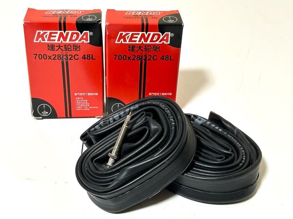 【送料無料特価】KENDA 700×28-32Cチューブ 仏式バルブ長48mm 新品2個セット《並行輸入品》
