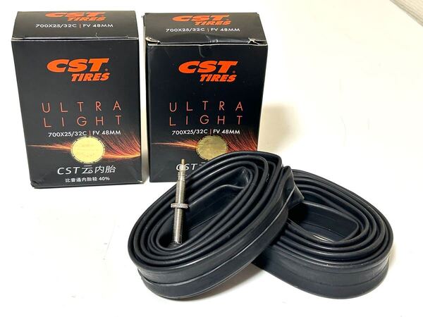 【送料無料特価】実測73g CST UltraLight 700×25-32C 仏式48mmバルブ 新品2個セット《軽量チューブ》