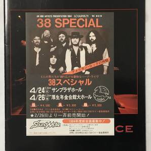 38 SPECIAL TOUR DE FORCE 1984 CONCERT PROGRAM WITH HANDBILL フライヤー