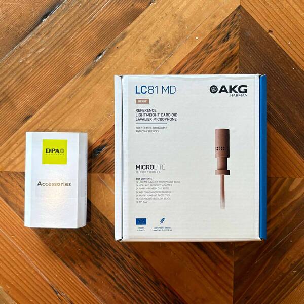 【2セット】AKG LC81 MD Beige MDA1 端子コネクタ ラベリアマイク 単一指向性 ベージュ