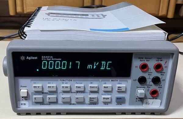 6.5桁デジタルマルチメータ アジレント Agilent 34401A V:AC/DCV, I:AC/DC, Ω GPIB付 動作正常 取説付き 美品です
