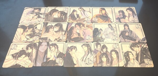 魔道祖師 Theキャラ カフェ 公式茶屋 特典 コースター 全15種 コンプリート 魏無羨 藍忘機 魏嬰 藍湛 忘羨 江澄 金凌