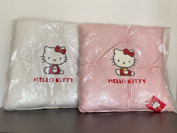 レア!希少! 2001 当時物 未開封 ハローキティ クッション 2個 セット Hello Kitty sanrio サンリオ グッズ 平成 レトロ 刺繍 合皮