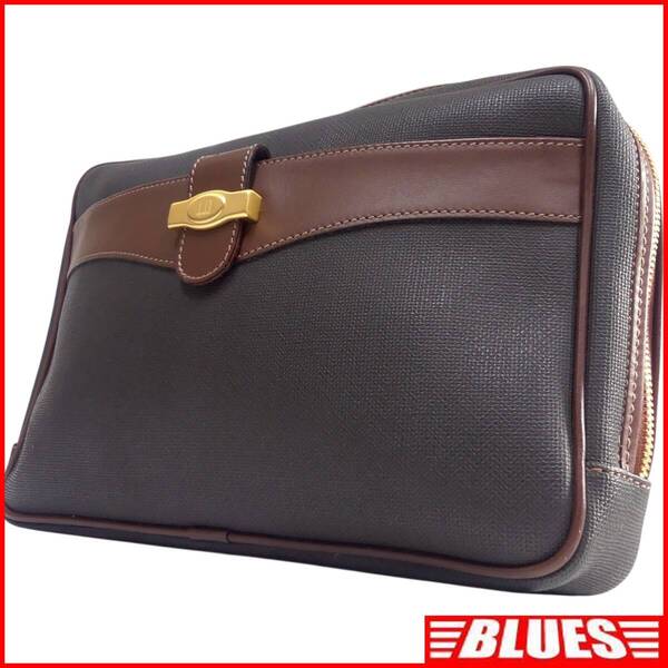 即決★Dunhill★レザーコンビセカンドバッグ ダンヒル メンズ 茶 本革 ビジネスバッグ 本皮 クラッチバッグ 通勤 カバン 出張 かばん 鞄