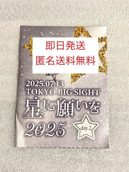 【即日発送・匿名送料無料】 7/13 星に願いを -day2- 2025 1枚 サークルチケット サークルPASS 1枚 赤ブー サクチケ