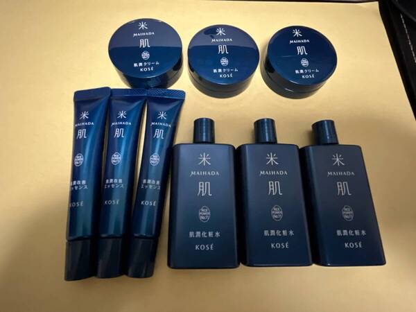 【即決送料無料】コーセー 米肌 肌潤化粧水 30ml×3本+肌潤クリーム 10g×3個+肌潤改善エッセンス 美容液 12ml×3本 マイハダ