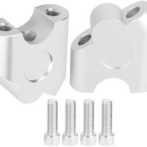 【送料無料】汎用ハンドルバーライザー ハンドルポスト 22.2mm (実寸25mm) 防錆/耐腐食 CNCアルミ バークランプハンドル シルバー