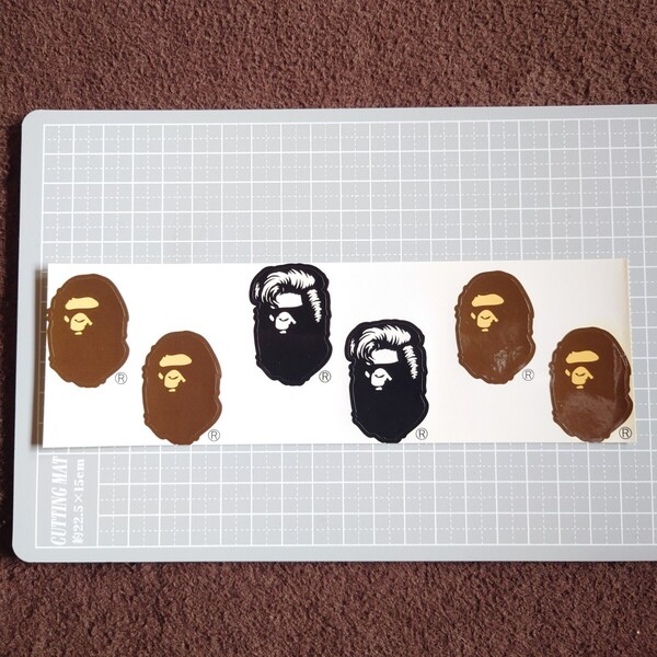 【訳あり激安出品】アベイシングエイプ ステッカー 送料無料!! 匿名配送 追跡可能 NOWHERE A BATHING APE BAPE ベイプ 猿顔