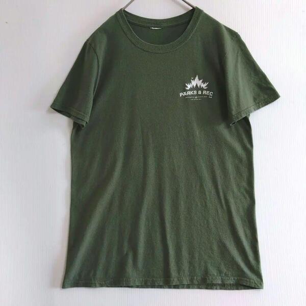 300 半袖Tシャツ S 緑 バックプリント タグ無 US古着