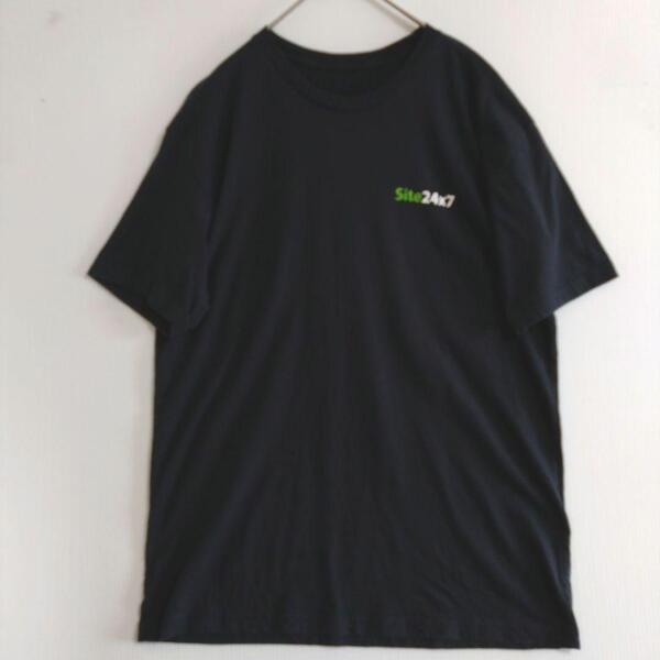 456 半袖Tシャツ L 黒 プリントロゴ タグ無 US古着